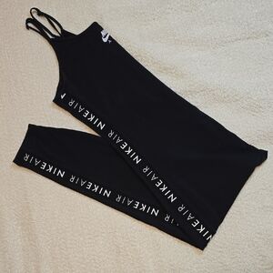 Nike Black Slim Strappy Logo Jumpsuit with Branded Side Tape